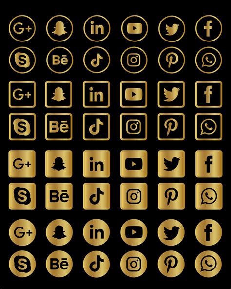 Gold Social Media Icon Vector Art Icons And Graphics For Free Download