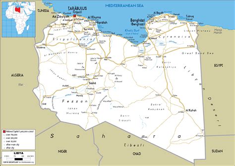 Libya Map Road Worldometer