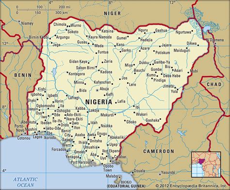 Nigeria Map Nigeria Nigeria Is Bordered By The Gulf Of Guinea