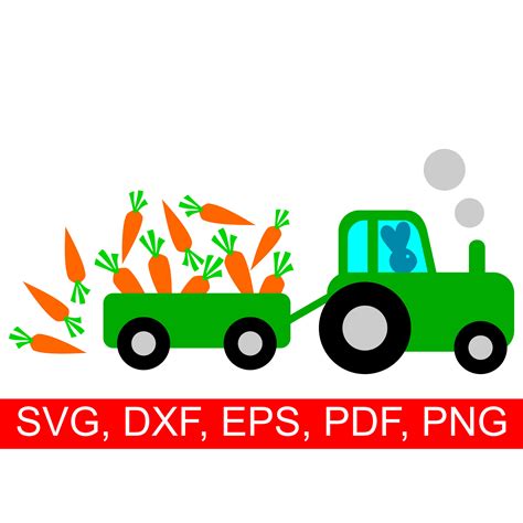 Easter Tractor SVG File with an Easter Bunny driving a tractor so full