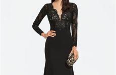 dresses prom crepe trumpet mermaid sweep sequins stretch neck train lace jjshouse