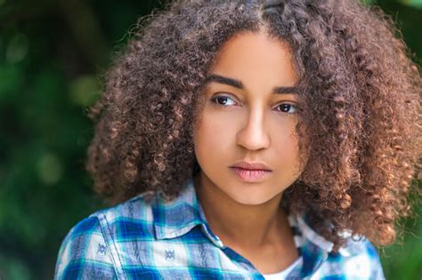 Beautiful Mixed Race African American Girl Teenager Stock Photo