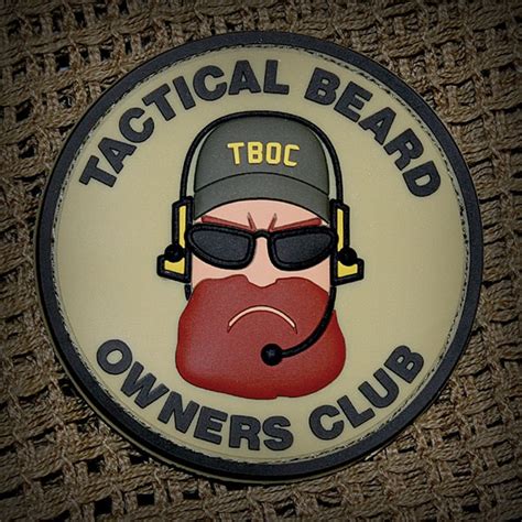 Tactical Beard Owners Club Patches Popular Airsoft