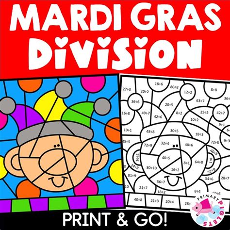 Mardi Gras Color By Number Division Made By Teachers