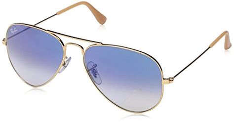 Ray Ban 3025 Aviator Large Metal Non Mirrored Non Polarized Sunglasses In Blue For Men Lyst