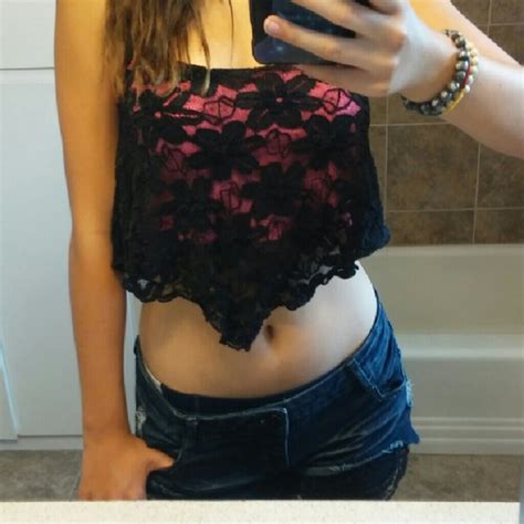 Tops Cute Lace Belly Shirt Poshmark
