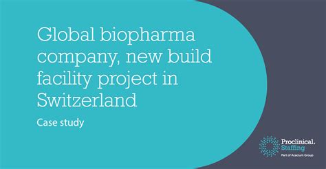 Global Biopharma Company New Build Facility Project In Switzerland