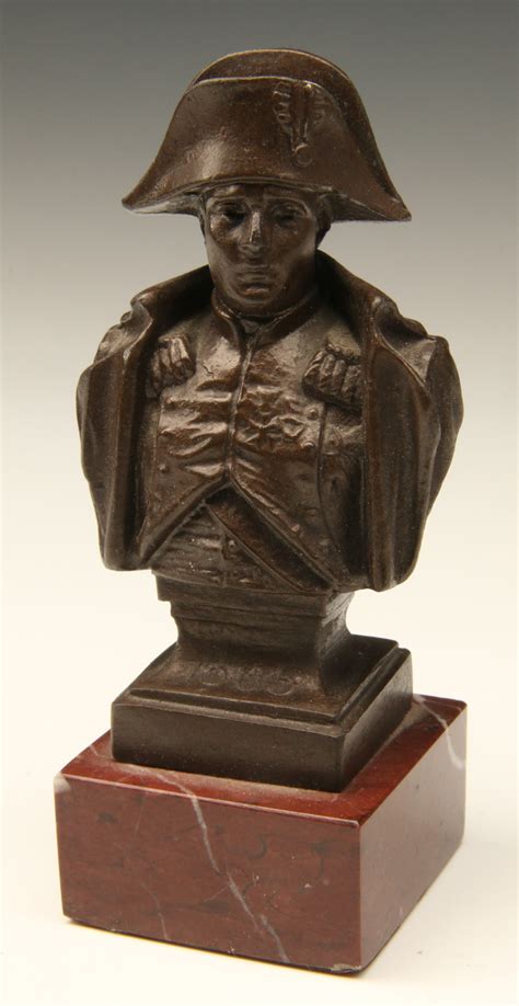 255 A Small Bronze Bust Sculpture Of Napoleon
