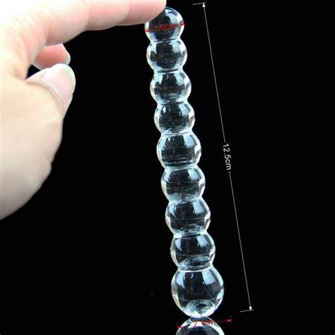 Candiway Crystal Clear Glass Dildo Anal Beads Plug G Spot Stimulation