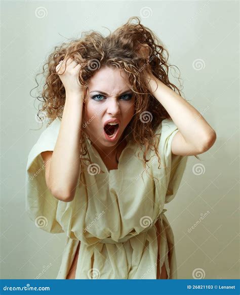 Insane Woman Screaming Stock Image Image Of Beauty Expression 26821103
