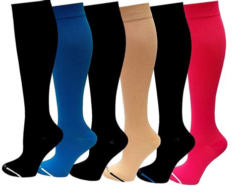 Dr Shams 6 Pairs Pack Women Graduated Compression Knee High Socks 9 11
