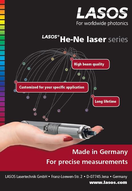 He Ne Laser Series From Lasos Helium Neon Laser