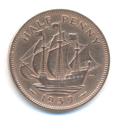 George Vi Half Penny 1939 Coin Polished Code Jmc1758 Etsy Polish