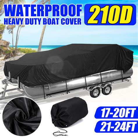 Waterproof Pontoon Boat Cover Trailerable Heavy Duty Fabric 17 20ft