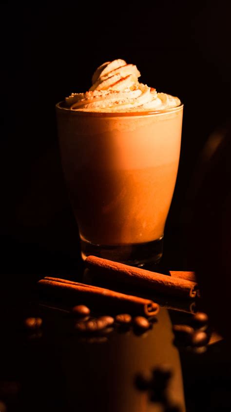 Download Wallpaper 1080x1920 Cocoa Coffee Glass Cinnamon Drink