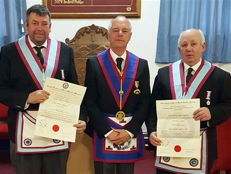 Pgm Presents Grand Lodge Certificates At Carreg Wastad Provincial