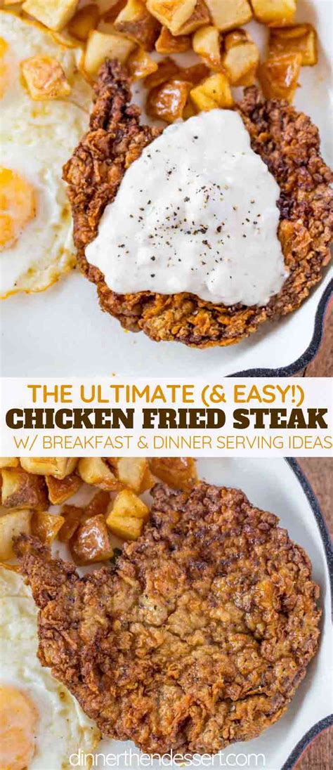 Fry the chicken fried steak: Chicken Fried Steak - Dinner, then Dessert