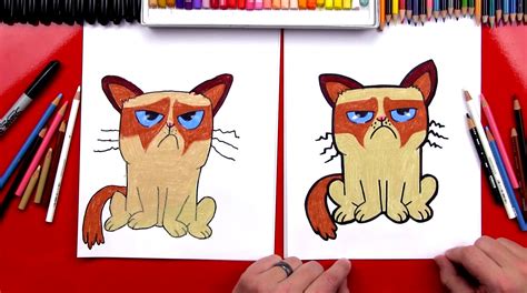 How To Draw Grumpy Cat Art For Kids Hub