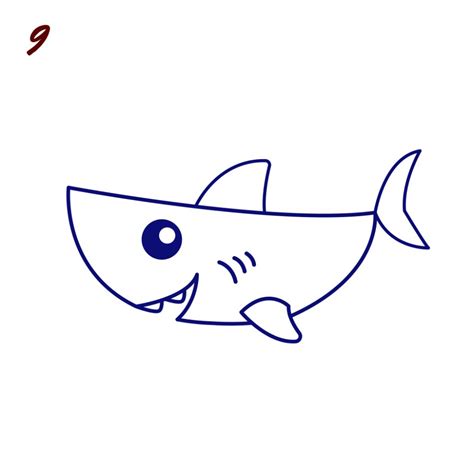 A Drawing Of A Cartoon Shark With One Eye Open And The Other Half