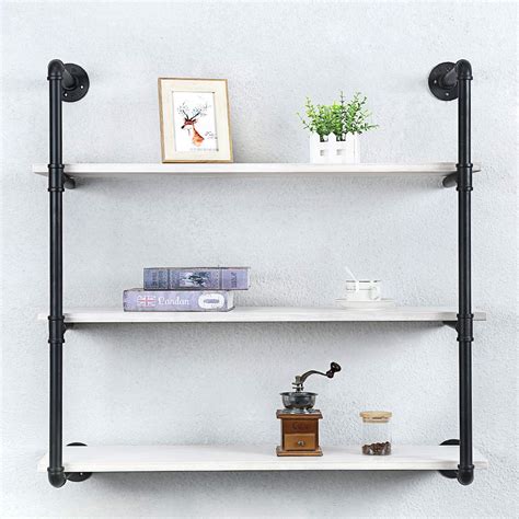 Buy Industrial Pipe Shelving Wall Ed36in Rustic Metal Floating Shelves