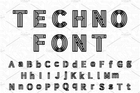 Futuristic Complicated Techno Font Techno Fonts Isometric