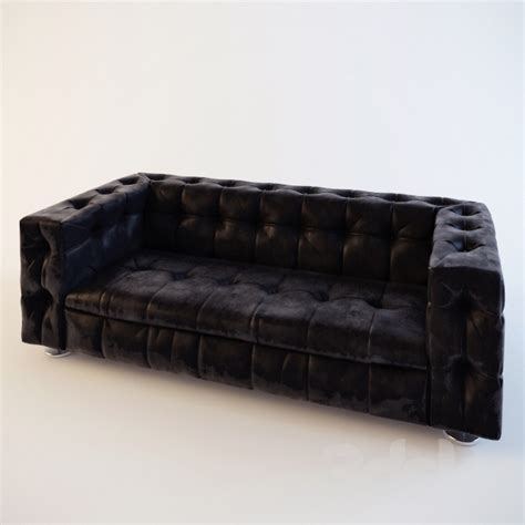 Polished Leather Quilted Sofa Feature Accurate Dimension Attractive