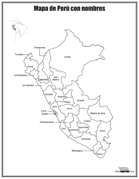 Mapa De Perú Con Nombres Para Imprimir En Pdf 2024