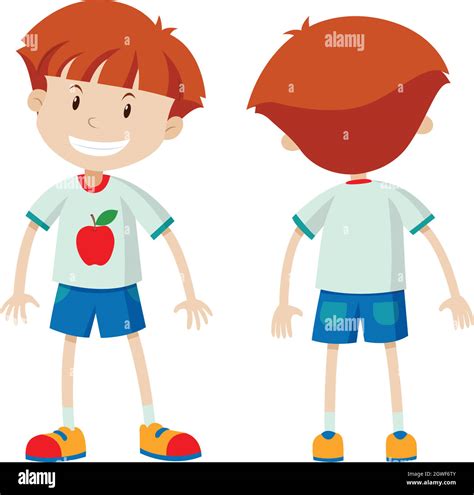 Front And Back View Of A Boy Stock Vector Image And Art Alamy