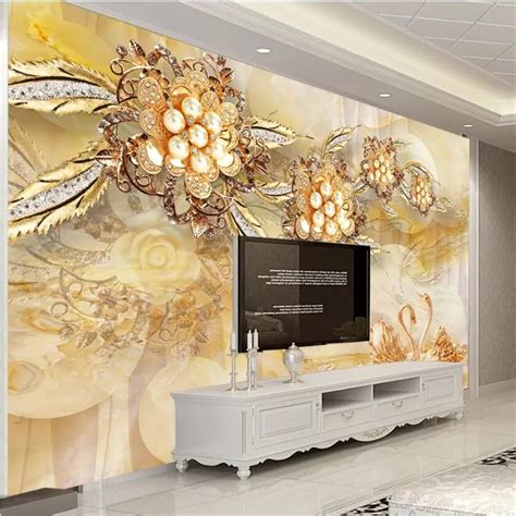 Beibehang Custom Wallpaper 3d Photo Mural Light Luxury Rich Gold Pearl