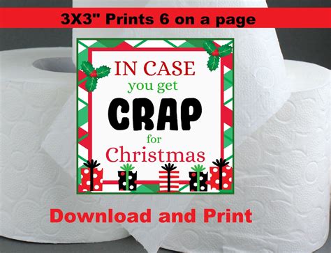 In Case You Get Crap For Christmas T Tags Christmas Prank Gag T