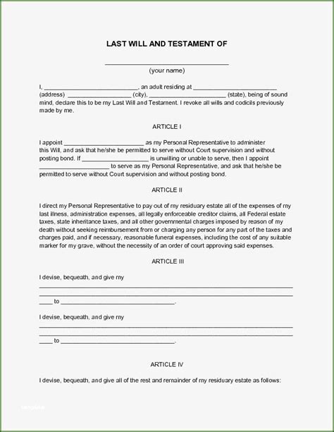 Printable Simple Last Will And Testament For Married Couple Printable
