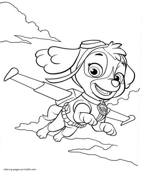 Paw Patrol Sky Princess Coloring Pages