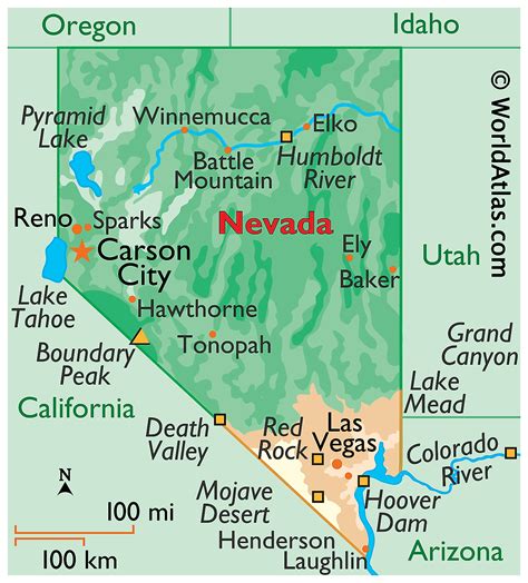 Nevada Editable Us Detailed County And Highway Powerpoint Map Maps