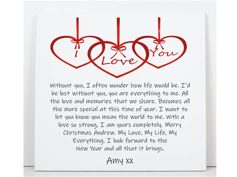 Personalised Love Christmas Card Christmas Love Poem For Him Etsy