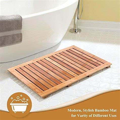 Bamboo Bath Mat Shower Floor Mat Non Slip Made Of 100 Natural Bamboo
