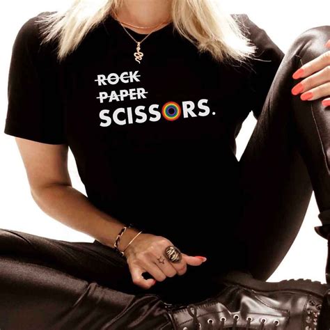 Lgbtq Rock Paper Scissors Lesbian Pride Shirt Lesbian Etsy