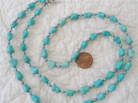 Long Turquoise Necklace Inches Hippie Jewelry By Landofbridget Glam