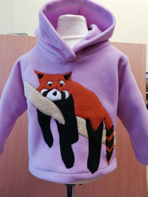 Red Panda Hoodie Winter T Handmade Lilac Custom Hoodie Etsy