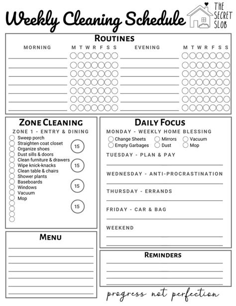 Fly Lady Cleaning Schedule Printable Free