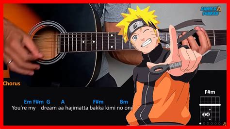 Naruto Shippuuden Op 2 Distance Acoustic Guitar Lesson Cover
