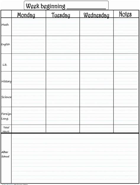 Student Weekly Planner Template Luxury Could Adapt To Weekly Planner