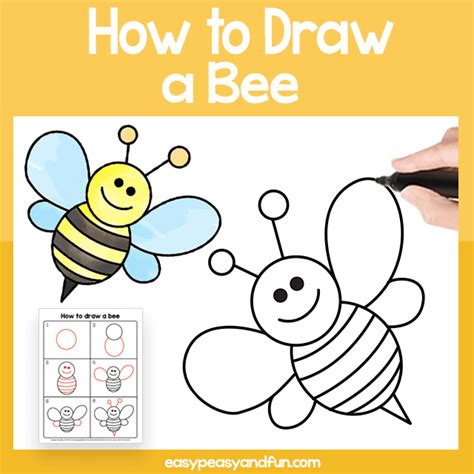 How To Draw A Bee Sweet Stage By Step Tutorial Mobitool