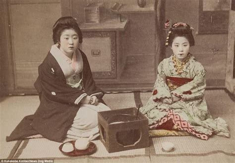 colour postcards show idyllic life in 19th century japan daily mail online