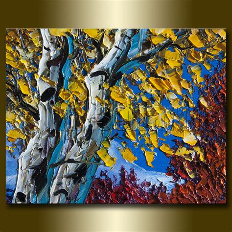 Autumn Birch Landscape Giclee Canvas Print From Original Oil Painting