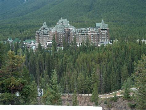 Banff Springs Hotel In The Trees In Banff National Park Alberta
