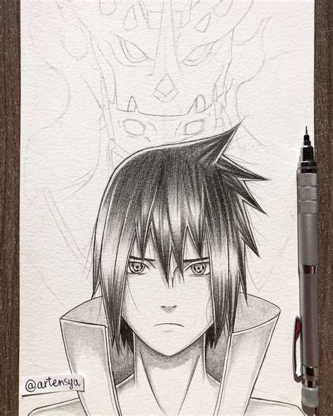 印刷可能 Naruto And Sasuke Half Face Drawing Easy 215598