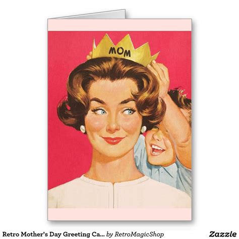 Retro Mother S Day Greeting Card In 2022 Mothers Day Poster Happy Mothers