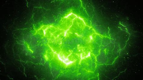 Green Glowing High Energy Lightning Stock Illustration Illustration