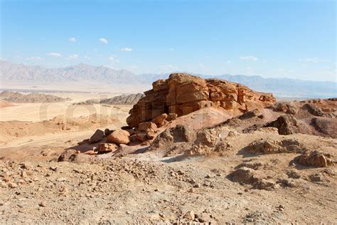 Rocky Desert Landscape Near Eilat In Israel Stock Image Colourbox