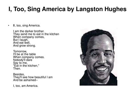 Ppt I Too Sing America By Langston Hughes Powerpoint Presentation